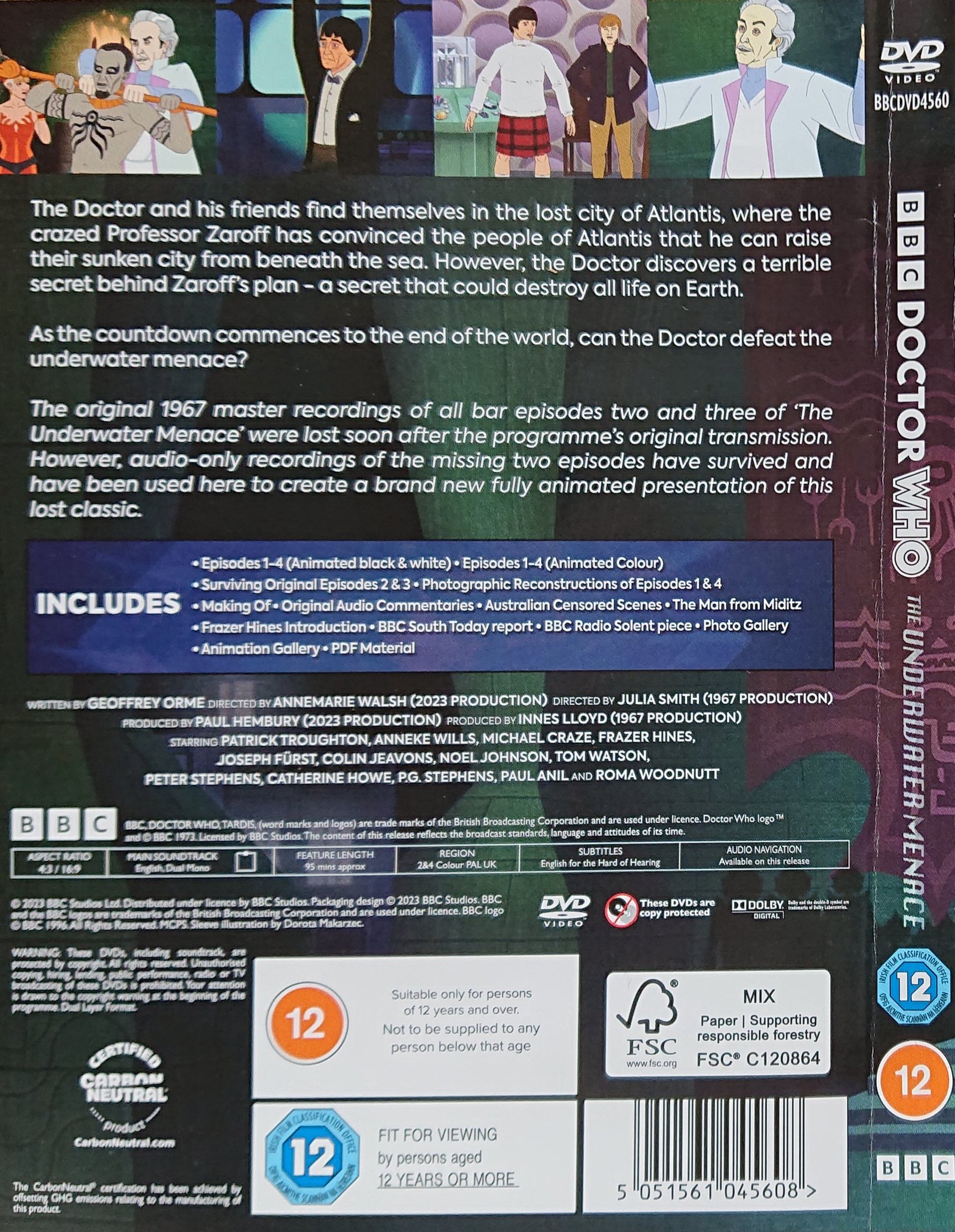 Picture of BBCDVD 4560 Doctor Who - The underwater menace by artist Geoffrey Orme from the BBC records and Tapes library